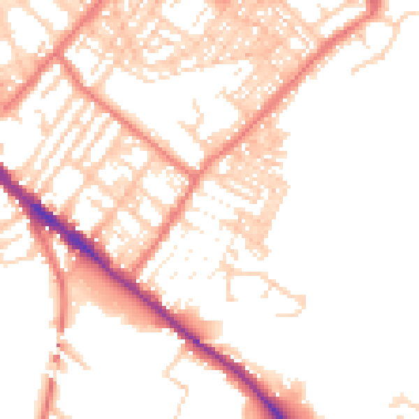 Daytime road noise heatmap for CA1 2LY