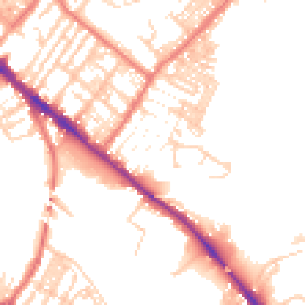 Daytime road noise heatmap for CA1 2ND
