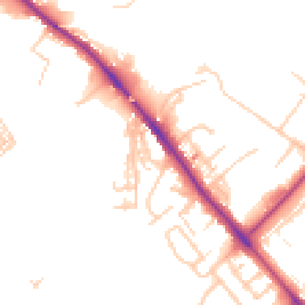 Daytime road noise heatmap for CA1 2QE