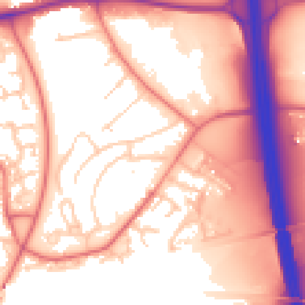 Daytime road noise heatmap for CA1 2RH
