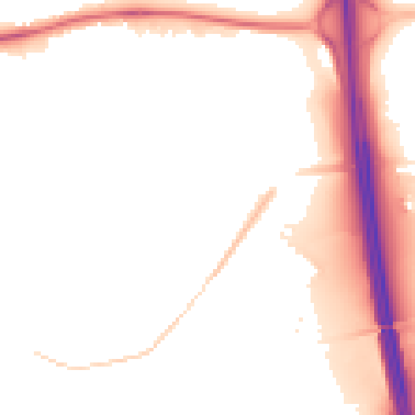 Night-time road noise heatmap for CA1 2RJ