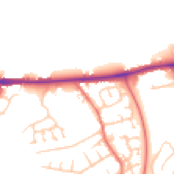 Daytime road noise heatmap for CA1 2RX