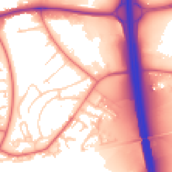 Daytime road noise heatmap for CA1 2RY