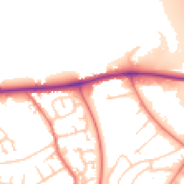 Daytime road noise heatmap for CA1 2SD