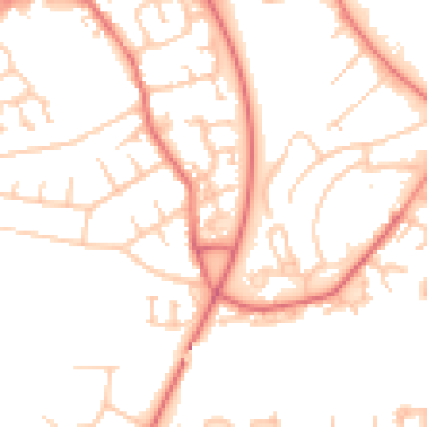 Daytime road noise heatmap for CA1 2TE