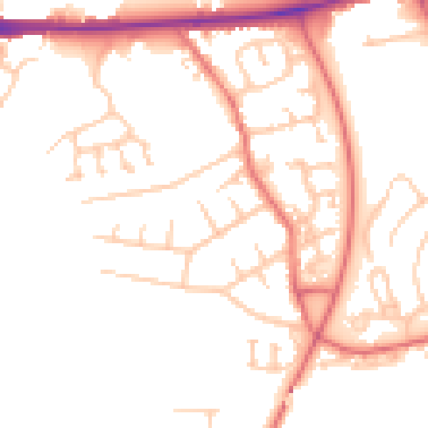 Daytime road noise heatmap for CA1 2TP