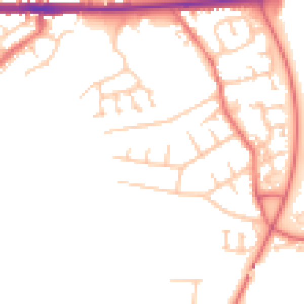 Daytime road noise heatmap for CA1 2TR