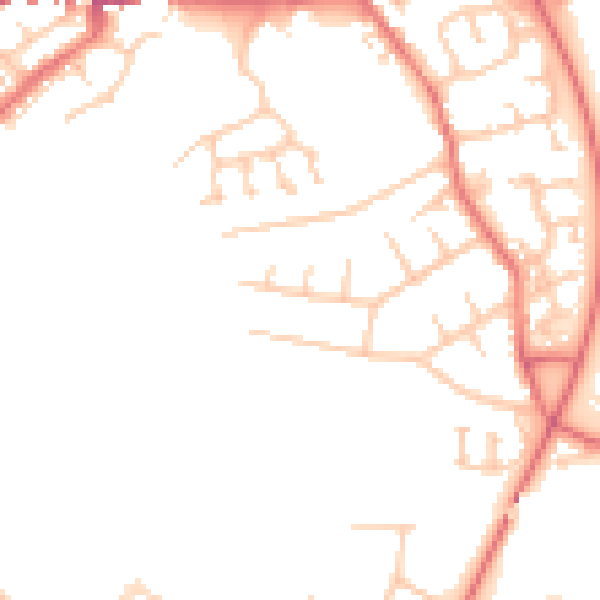 Daytime road noise heatmap for CA1 2TS