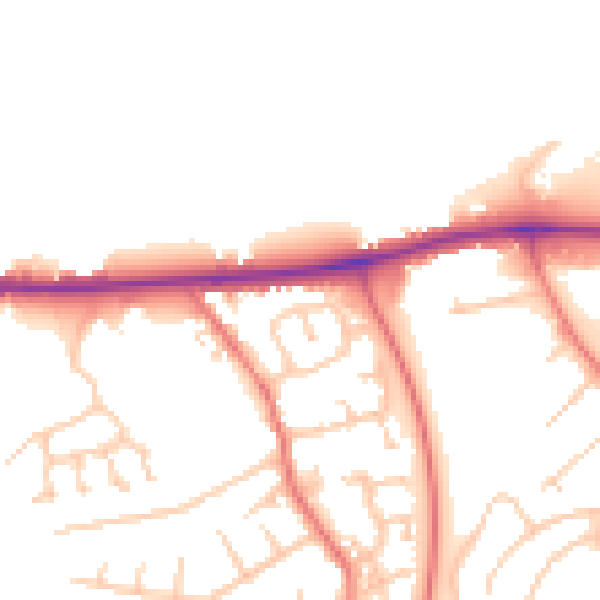 Daytime road noise heatmap for CA1 2UF