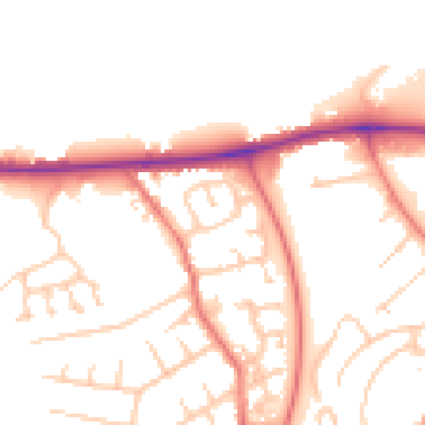 Daytime road noise heatmap for CA1 2UG