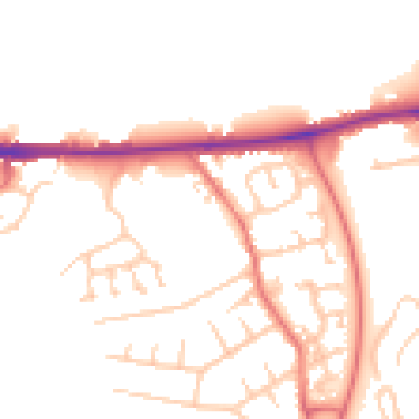 Daytime road noise heatmap for CA1 2UH