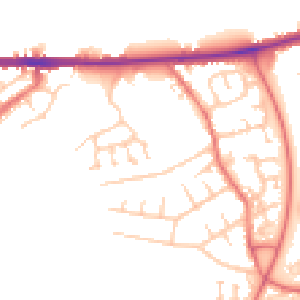 Daytime road noise heatmap for CA1 2WA