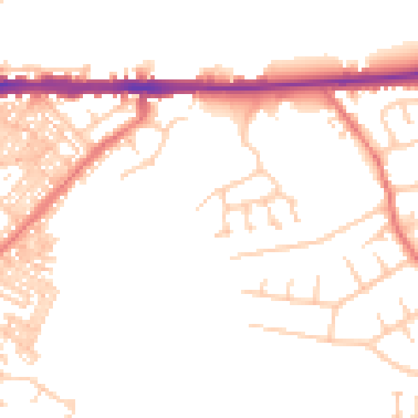 Daytime road noise heatmap for CA1 2WE