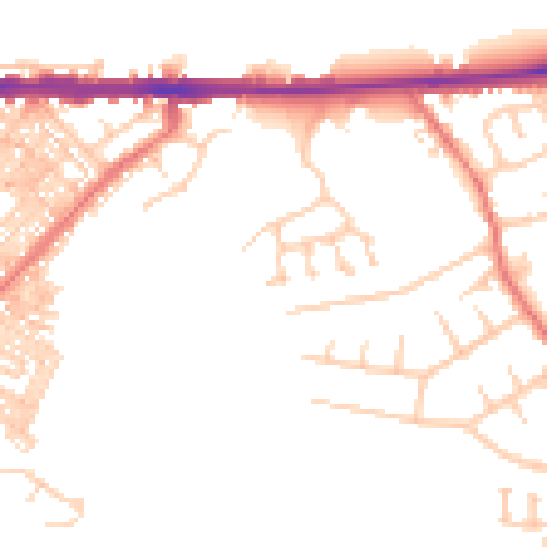 Daytime road noise heatmap for CA1 2WG