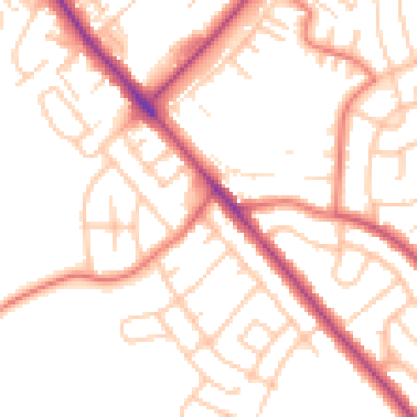 Daytime road noise heatmap for CA1 3AG