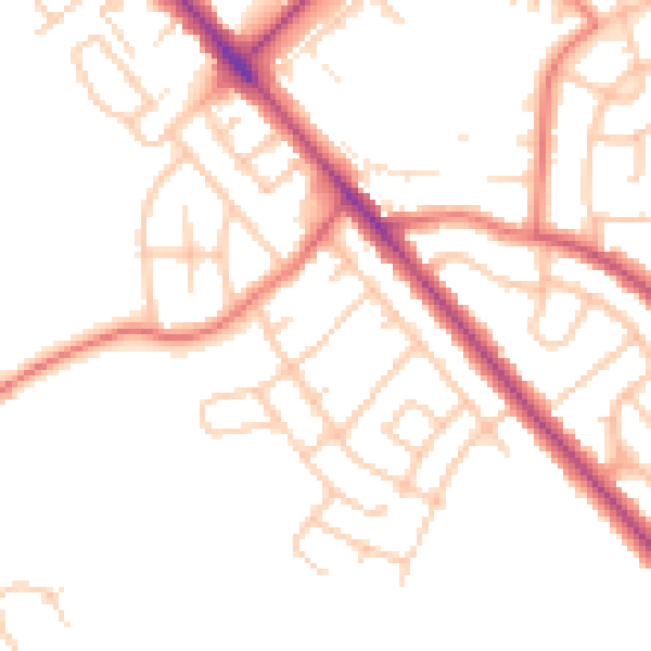 Daytime road noise heatmap for CA1 3AS