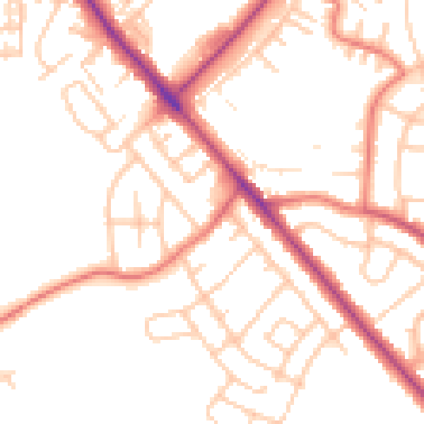 Daytime road noise heatmap for CA1 3AW