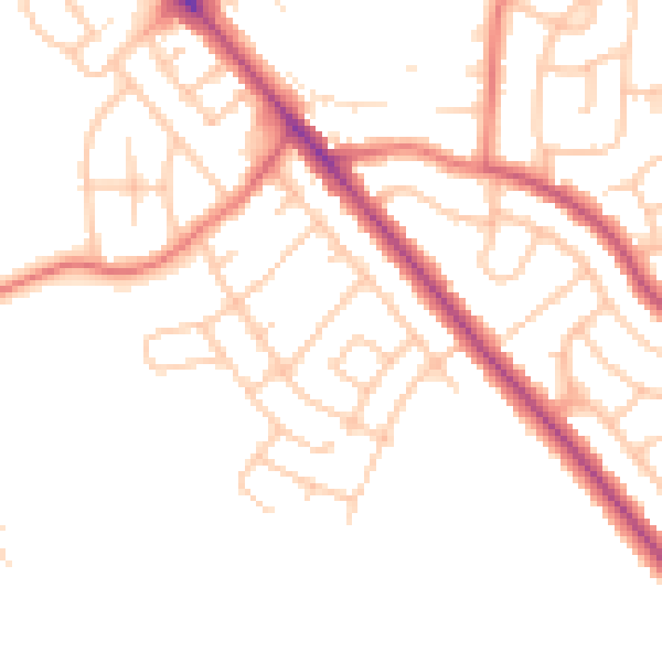 Daytime road noise heatmap for CA1 3AX