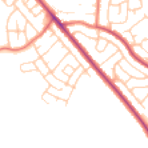 Daytime road noise heatmap for CA1 3AZ