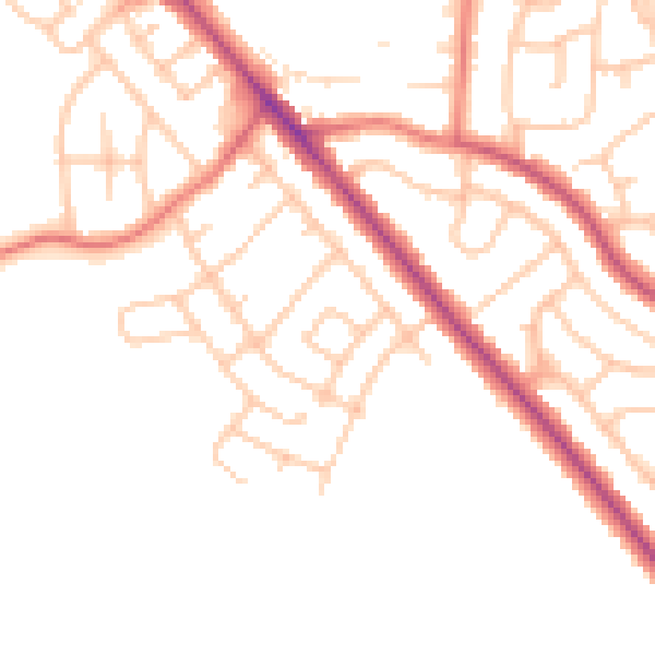 Daytime road noise heatmap for CA1 3BA