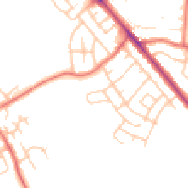 Daytime road noise heatmap for CA1 3BS