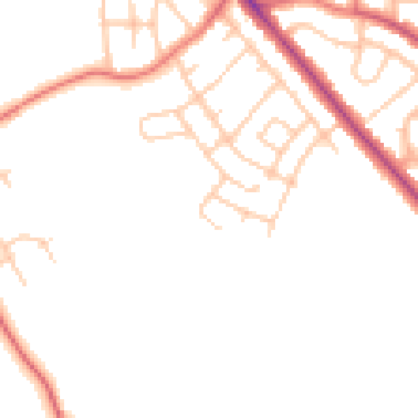 Daytime road noise heatmap for CA1 3DD