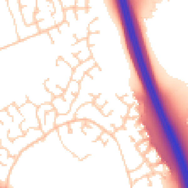Daytime road noise heatmap for CA1 3GW