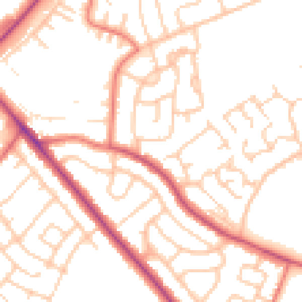 Daytime road noise heatmap for CA1 3GZ