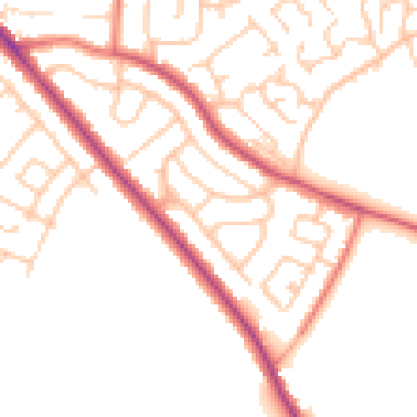 Daytime road noise heatmap for CA1 3HG
