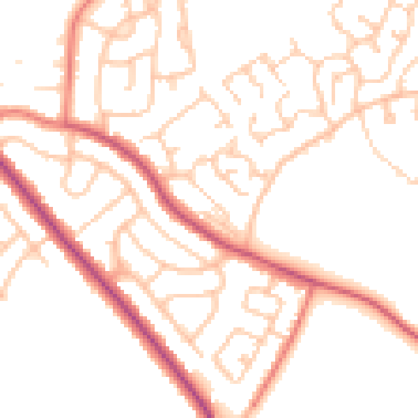 Daytime road noise heatmap for CA1 3HT