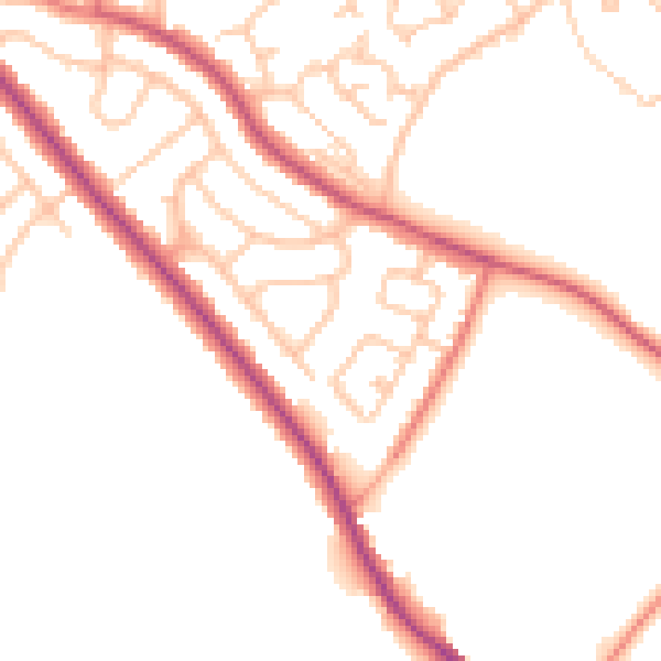 Daytime road noise heatmap for CA1 3HW