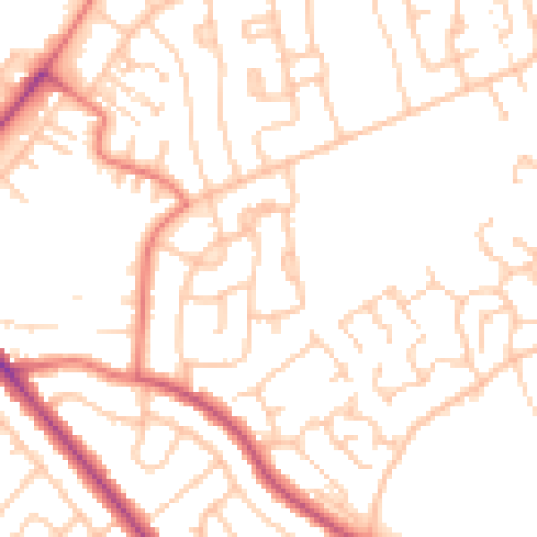 Daytime road noise heatmap for CA1 3JH
