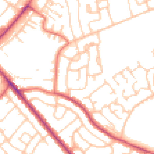 Daytime road noise heatmap for CA1 3JR