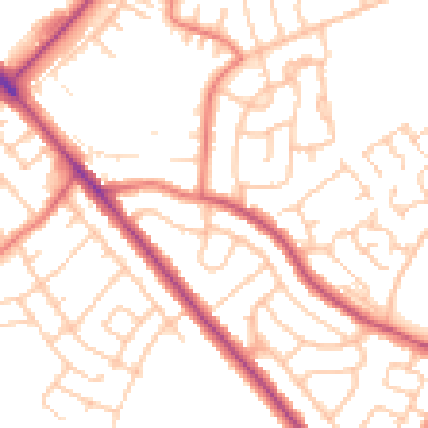 Daytime road noise heatmap for CA1 3LB