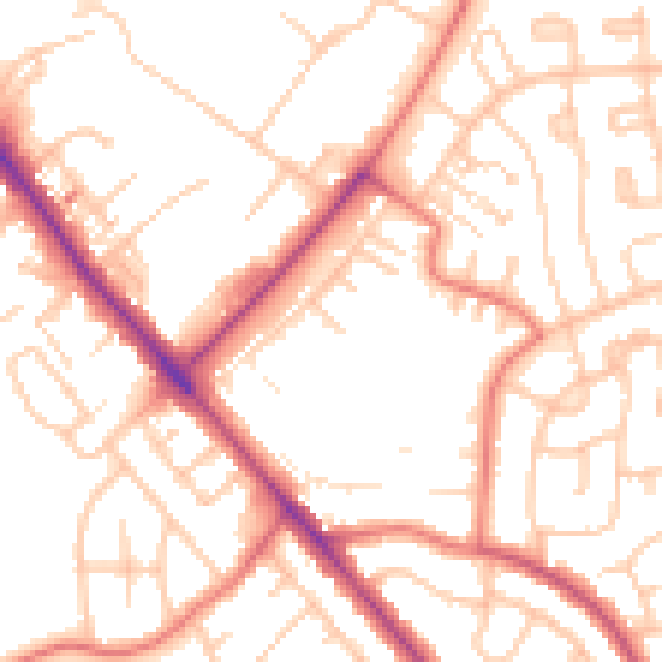 Daytime road noise heatmap for CA1 3LX