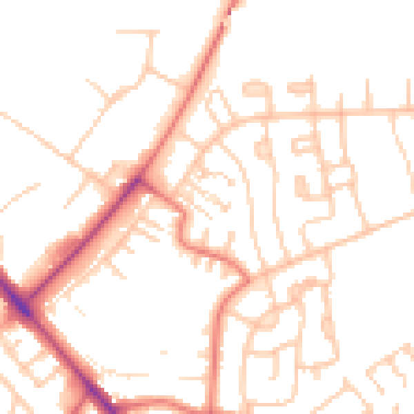 Daytime road noise heatmap for CA1 3QB