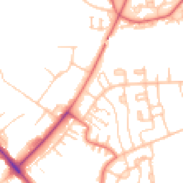 Daytime road noise heatmap for CA1 3QE