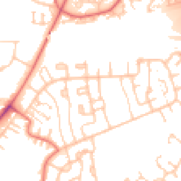 Daytime road noise heatmap for CA1 3QS