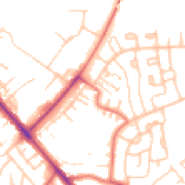Daytime road noise heatmap for CA1 3RB