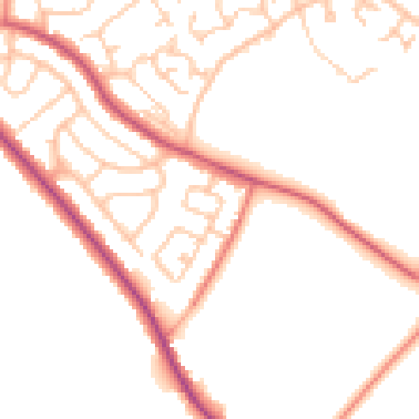Daytime road noise heatmap for CA1 3RD