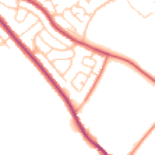 Daytime road noise heatmap for CA1 3RE