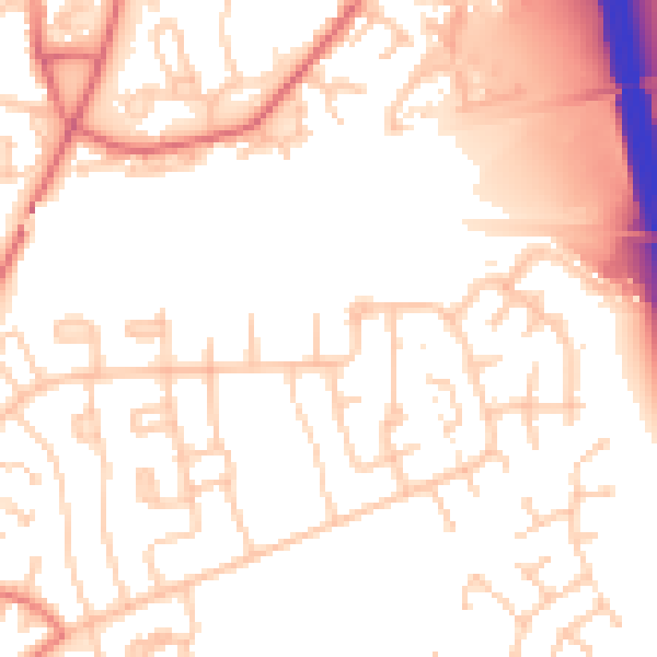 Daytime road noise heatmap for CA1 3RH