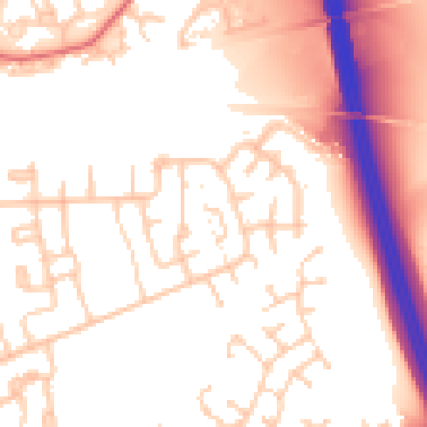 Daytime road noise heatmap for CA1 3RS