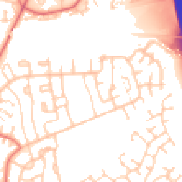 Daytime road noise heatmap for CA1 3SF