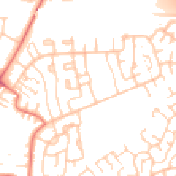 Daytime road noise heatmap for CA1 3SJ
