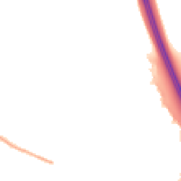 Night-time road noise heatmap for CA1 3SS