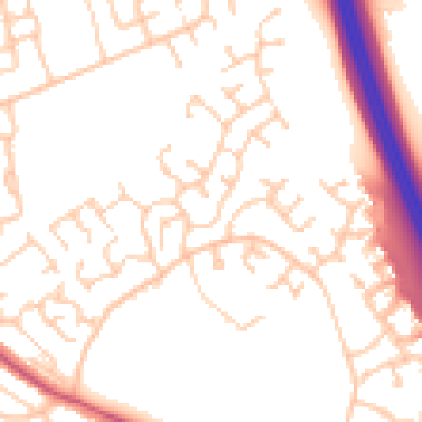 Daytime road noise heatmap for CA1 3TB