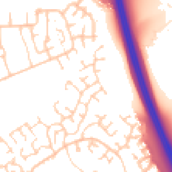 Daytime road noise heatmap for CA1 3TE
