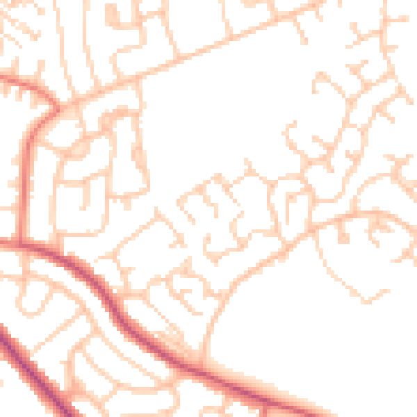 Daytime road noise heatmap for CA1 3TL