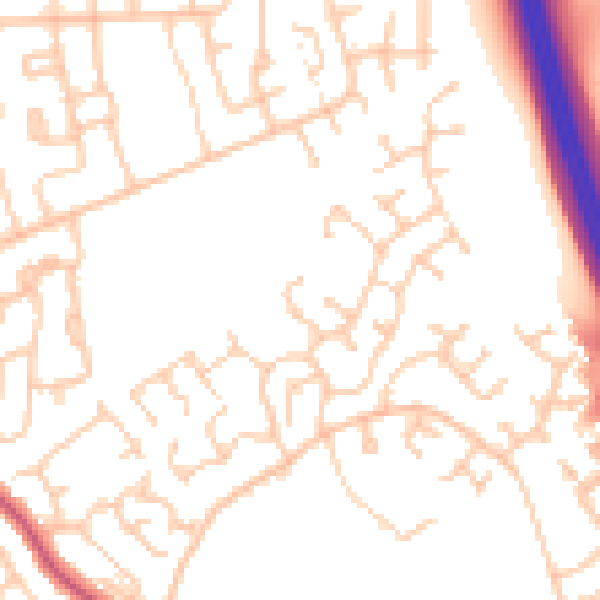 Daytime road noise heatmap for CA1 3TN